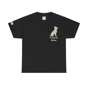 Personalised Green Collie Dog Daisy Print T-Shirt