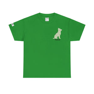 Personalised Green Collie Dog Daisy Print T-Shirt