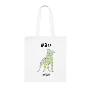 Personalized Staffy Daisy Print Cotton Tote Bag