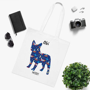 Personalised Frenchie/ French Bulldog Zoomies Print Cotton Tote Bag