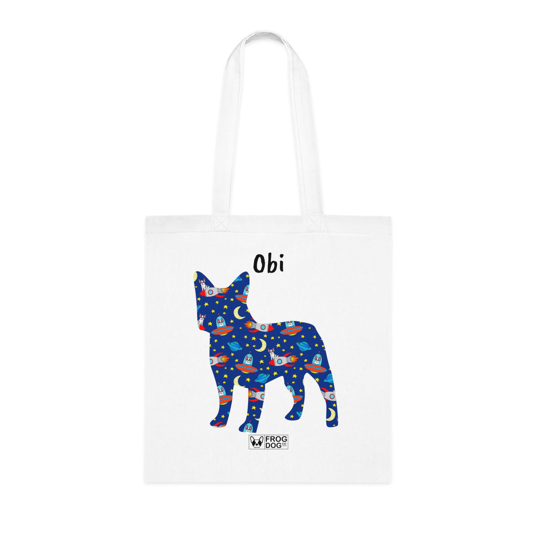 Personalised Frenchie/ French Bulldog Zoomies Print Cotton Tote Bag