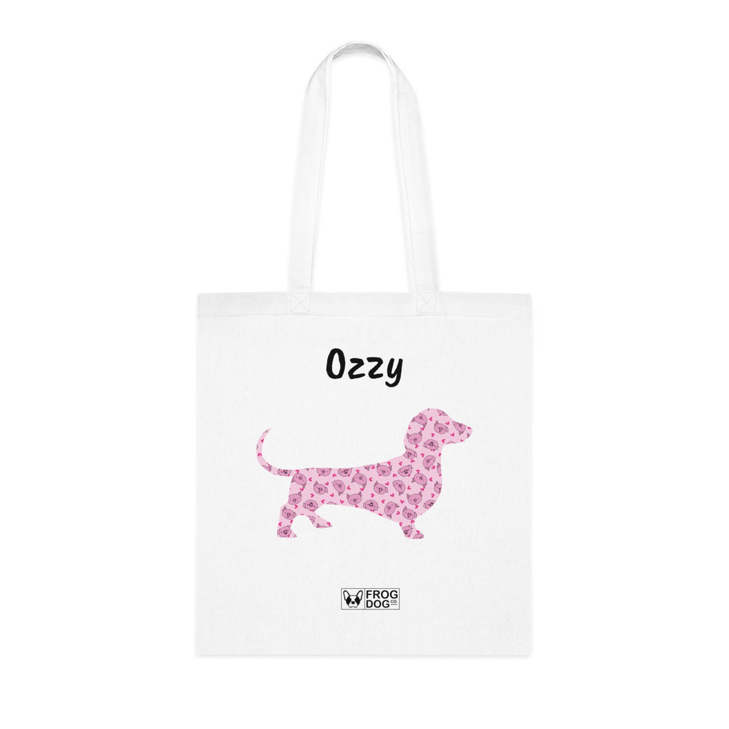 Personalised Dachshund Piggy Passion Cotton Tote Bag