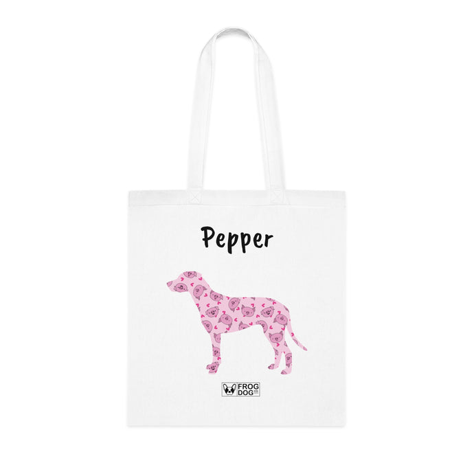 Personalised Dalmatian Piggy Passion Cotton Tote Bag