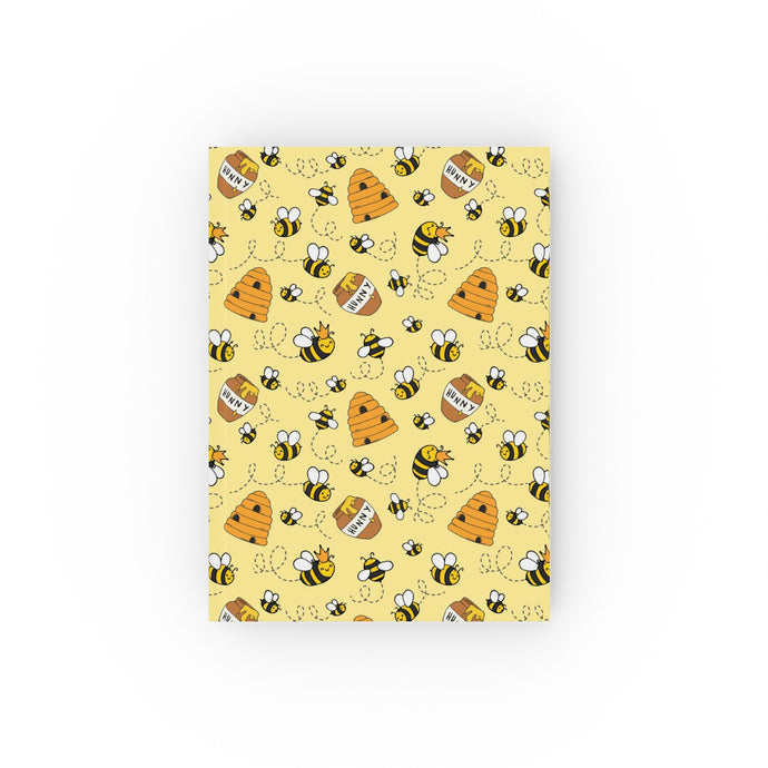 Journal Hardback- Bee Kind Yellow Notebook A5