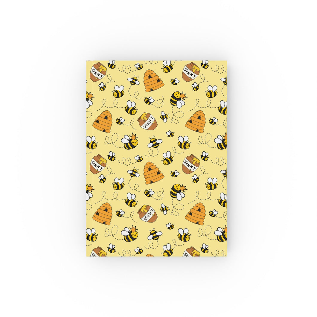 Journal Hardback- Bee Kind Yellow Notebook A5