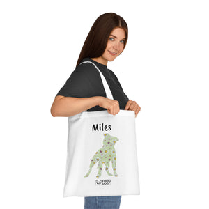 Personalized Staffy Daisy Print Cotton Tote Bag