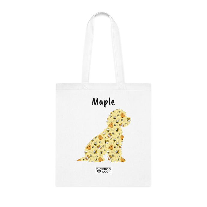 Personalised Cockapoo Bee Kind Print Cotton Tote Bag