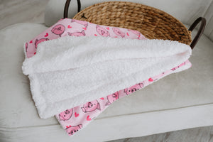 Fleece Blanket - Piggy Passion - FROG DOG CO.