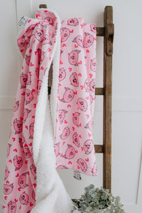 Fleece Blanket - Piggy Passion - FROG DOG CO.