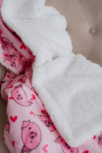 Fleece Blanket - Piggy Passion - FROG DOG CO.