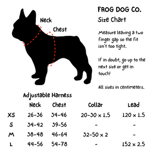 FROG DOG CO. Accessories size chart